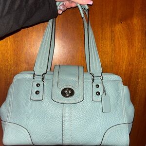 Coach Light Blue Leather Satchel